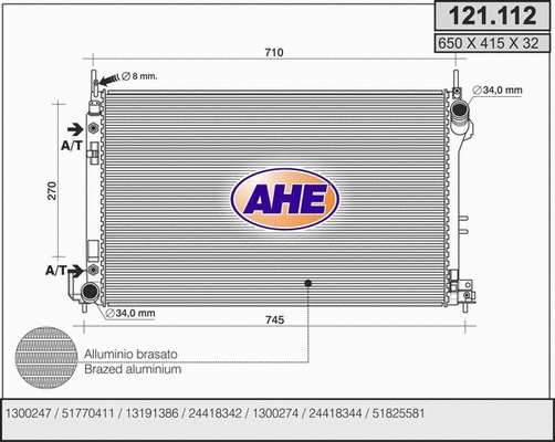 Radiator, engine cooling (121.112)