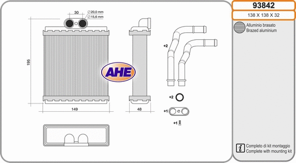 Heat Exchanger, interior heating (93842)