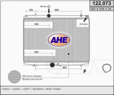 Radiator, engine cooling (122.073)