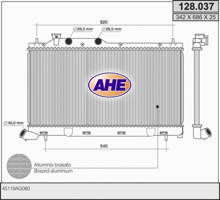 Radiator, engine cooling (128.037)