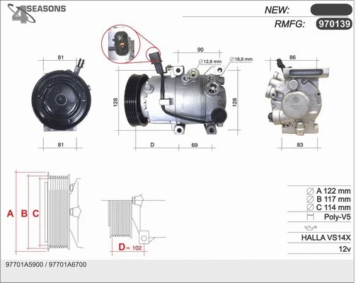 Compressor, air conditioning (970139)