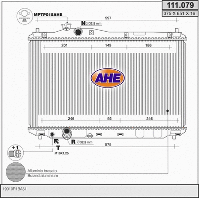 Radiator, engine cooling (111.079)