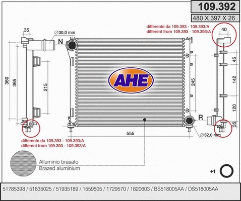 Radiator, engine cooling (109.392)