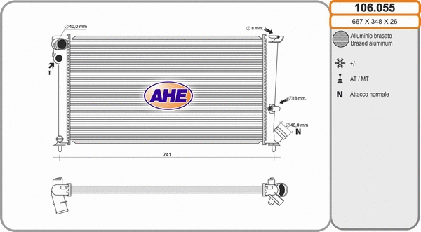Radiator, engine cooling (106.055)