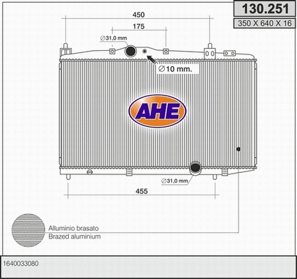 Radiator, engine cooling (130.251)
