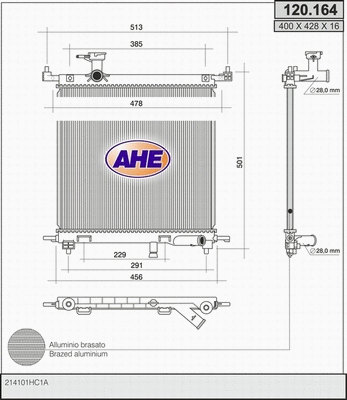 Radiator, engine cooling (120.164)