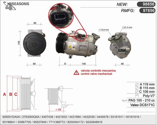 Compressor, air conditioning (97856)