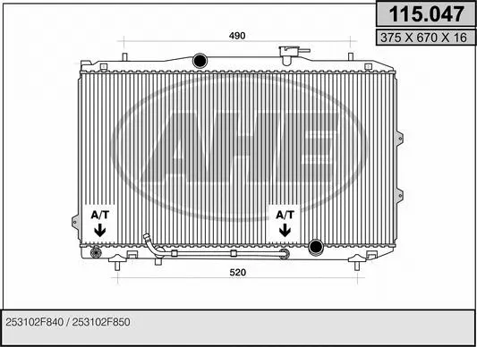 Radiator, engine cooling (115.047)
