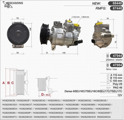 Compressor, air conditioning (68440)