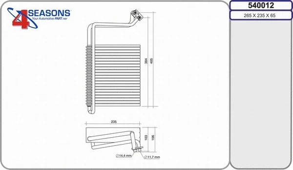 Evaporator, air conditioning (540012)