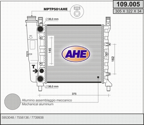 Radiator, engine cooling (109.005)
