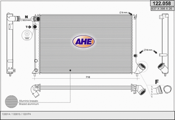 Radiator, engine cooling (122.058)