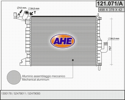 Radiator, engine cooling (121.071/A)