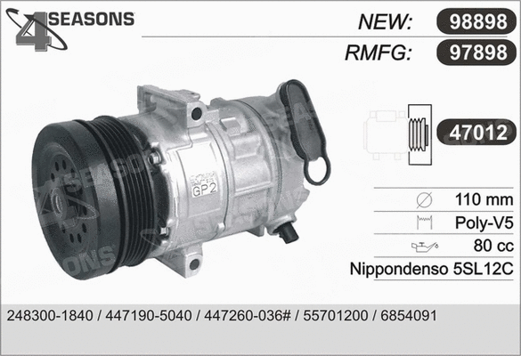 Compressor, air conditioning (97898)