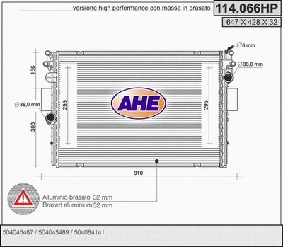 Radiator, engine cooling (114.066HP)