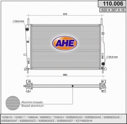 Radiator, engine cooling (110.006)