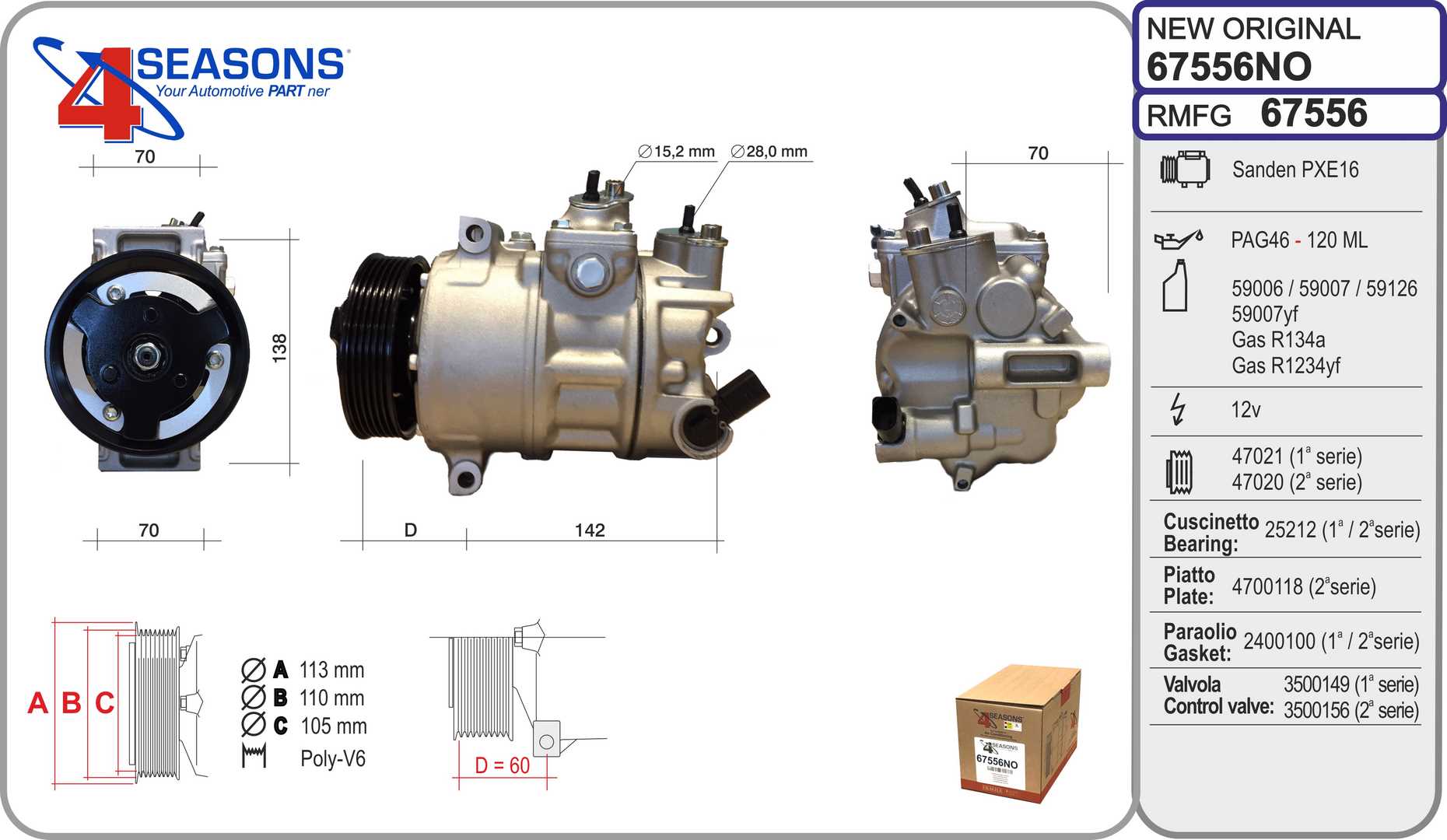 Compressor, air conditioning (67556NO)