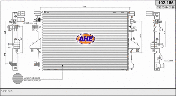 Radiator, engine cooling (102.165)