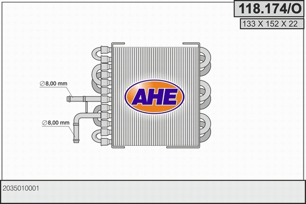 Radiator, engine cooling (118.174/O)