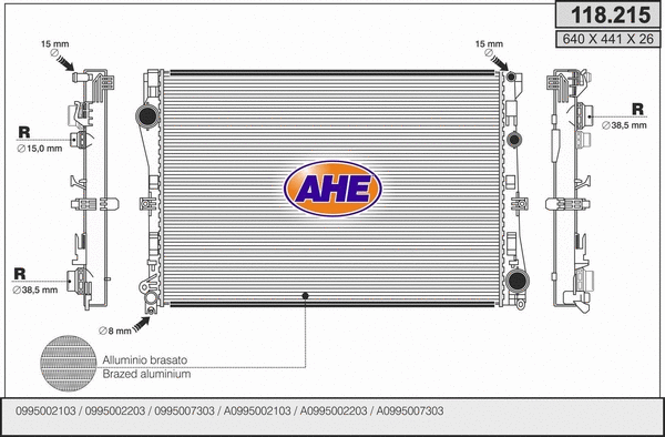 Radiator, engine cooling (118.215)