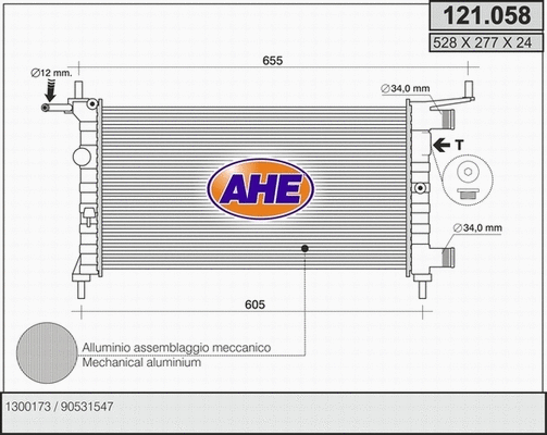 Radiator, engine cooling (121.058)