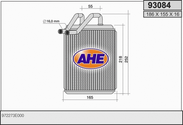Heat Exchanger, interior heating (93084)