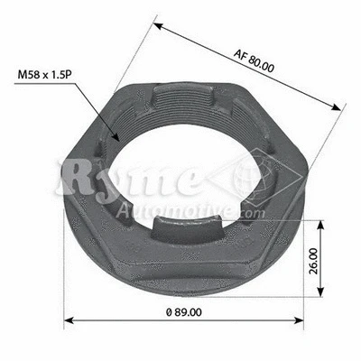 Nut, stub axle (332059)