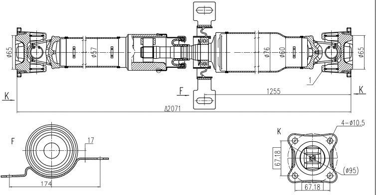 Propshaft, axle drive (32145)