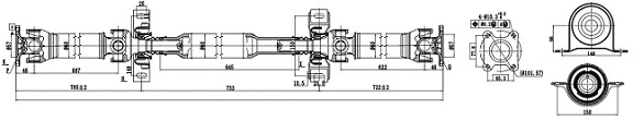Propshaft, axle drive (32100C)