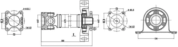 Propshaft, axle drive (32108)