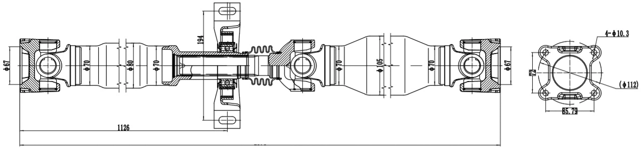 Propshaft, axle drive (32108B)
