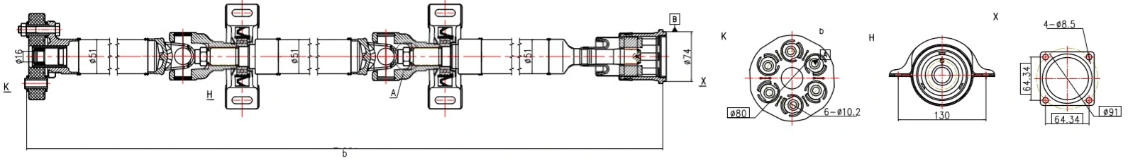 Propshaft, axle drive (32130)