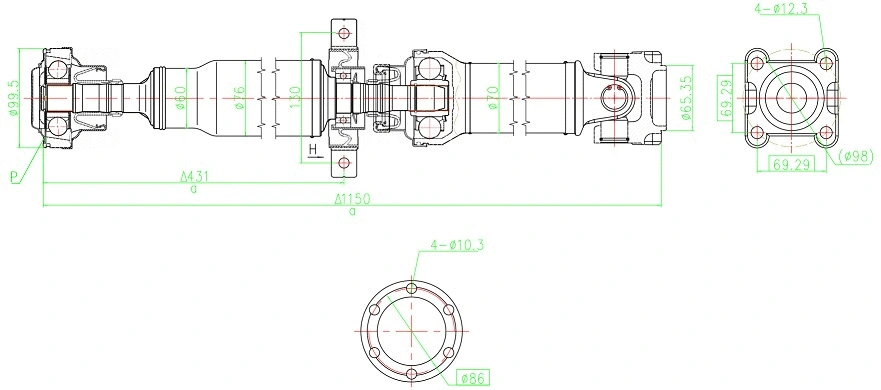 Propshaft, axle drive (32126)