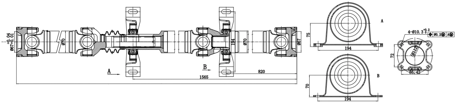 Propshaft, axle drive (32108F)