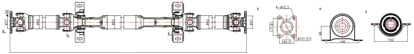 Propshaft, axle drive (32100E)