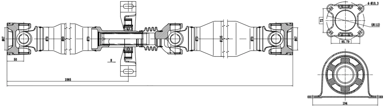 Propshaft, axle drive (32108C)