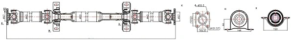 Propshaft, axle drive (32100B)