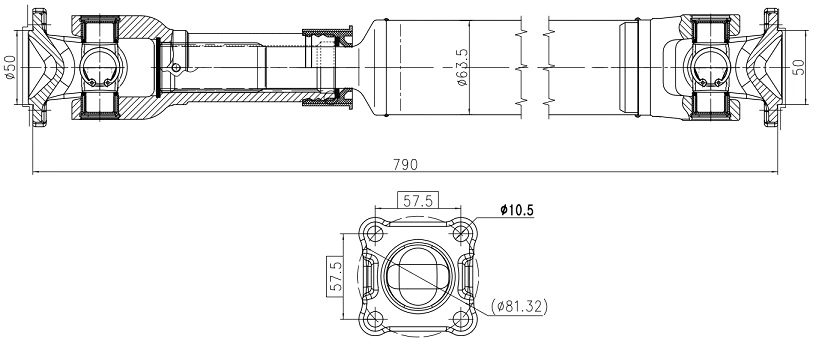 Propshaft, axle drive (32141)