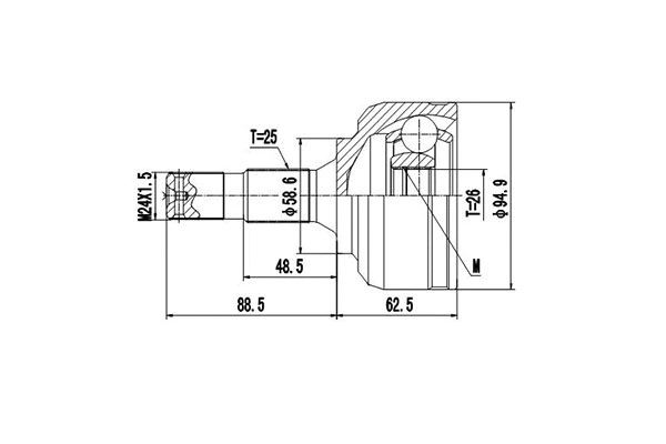 Joint Kit, drive shaft (DCV810075)