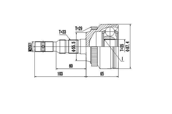 Joint Kit, drive shaft (DCV844065)