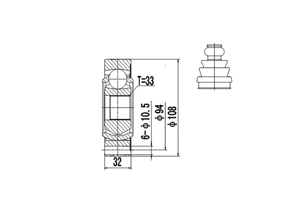 Joint Kit, drive shaft (DCV661001)