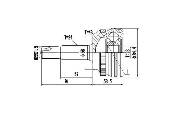 Joint Kit, drive shaft (DCV859137)