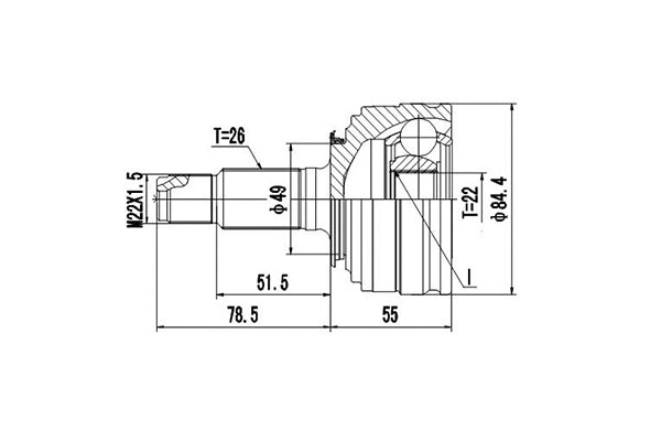 Joint Kit, drive shaft (DCV823010)