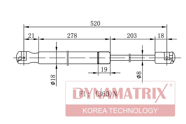 Gas Spring, boot/cargo area (DGS0793PL)