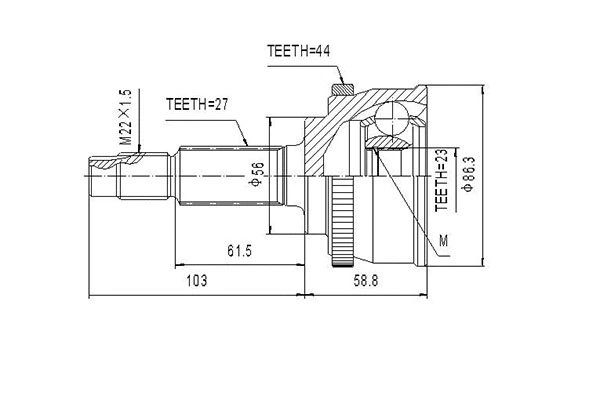 Joint Kit, drive shaft (DCV841044)
