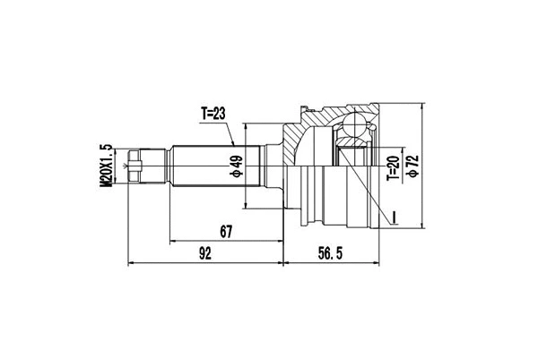 Joint Kit, drive shaft (DCV857012)