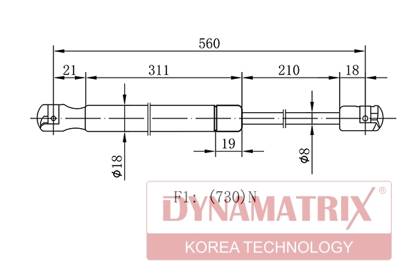 Gas Spring, boot/cargo area (DGS023247)