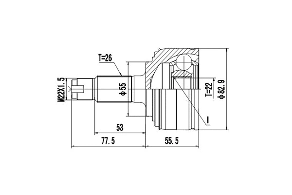Joint Kit, drive shaft (DCV851018)