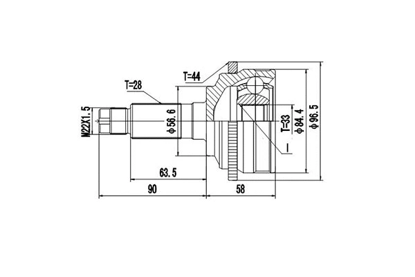 Joint Kit, drive shaft (DCV899273)