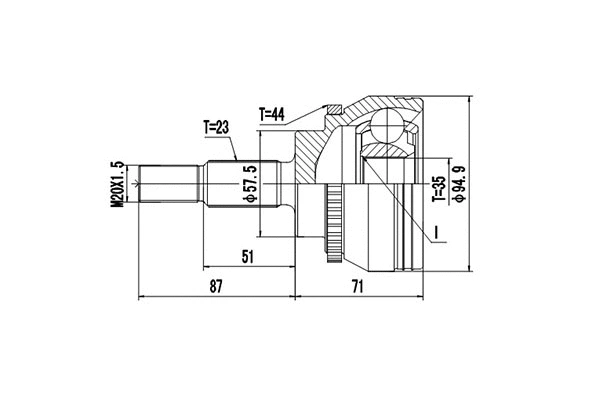 Joint Kit, drive shaft (DCV850114)